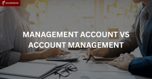 A management accountant and account manager discussing business matters