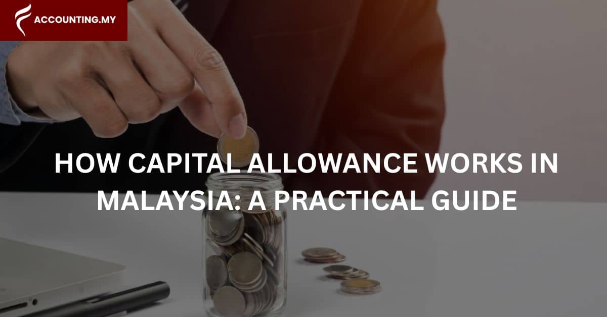 Person banking in money to a jar, representing capital allowance